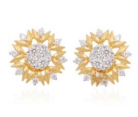 Vogue Crafts and Designs Pvt. Ltd. manufactures Floral Diamond Stud Earrings at wholesale price.